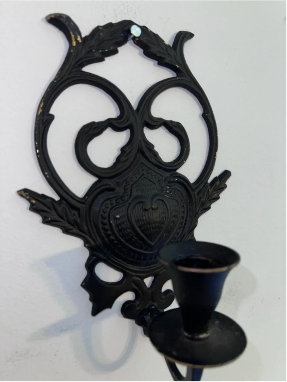 Victorian Gothic Heart Wall Sconce Candle Holder
